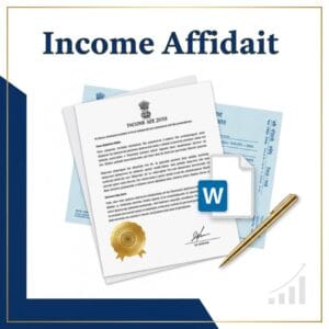 Income Affidavit Format (English) | MS Word 2010 | Editable Legal Document