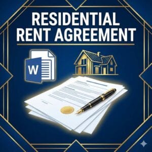 Residential Rent Agreement Format English | MS Word 2010 | Editable Rental Contract for House / Flat / Room