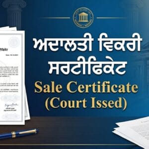 Sale Certificate (Court Issued) Format (Punjabi – Gurmukhi) | MS Word 2010 | ਅਦਾਲਤੀ ਵਿਕਰੀ ਸਰਟੀਫਿਕੇਟ